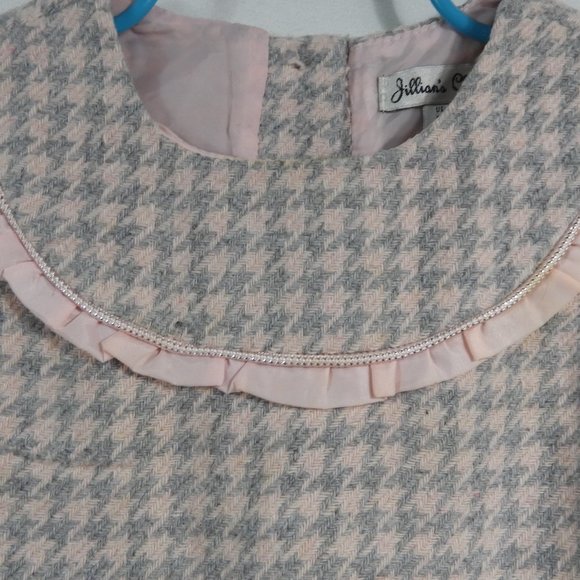 C740 Jillian's Closet Gray and Pink Houndstooth Coat and Dress - Picture 13 of 14